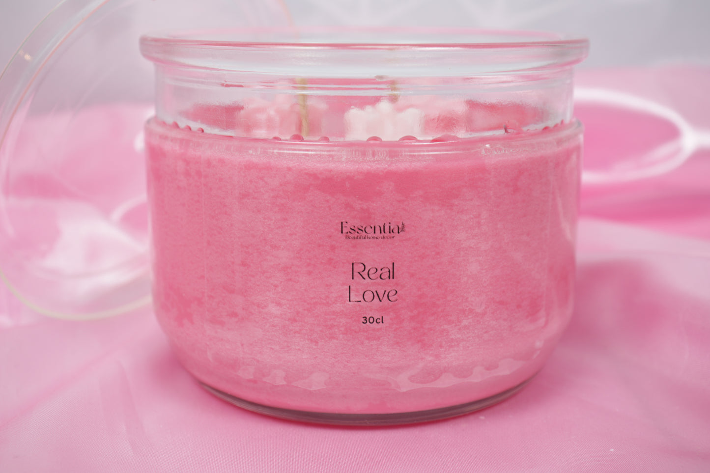 Clear glass Valentines Day Candle Jar 360g