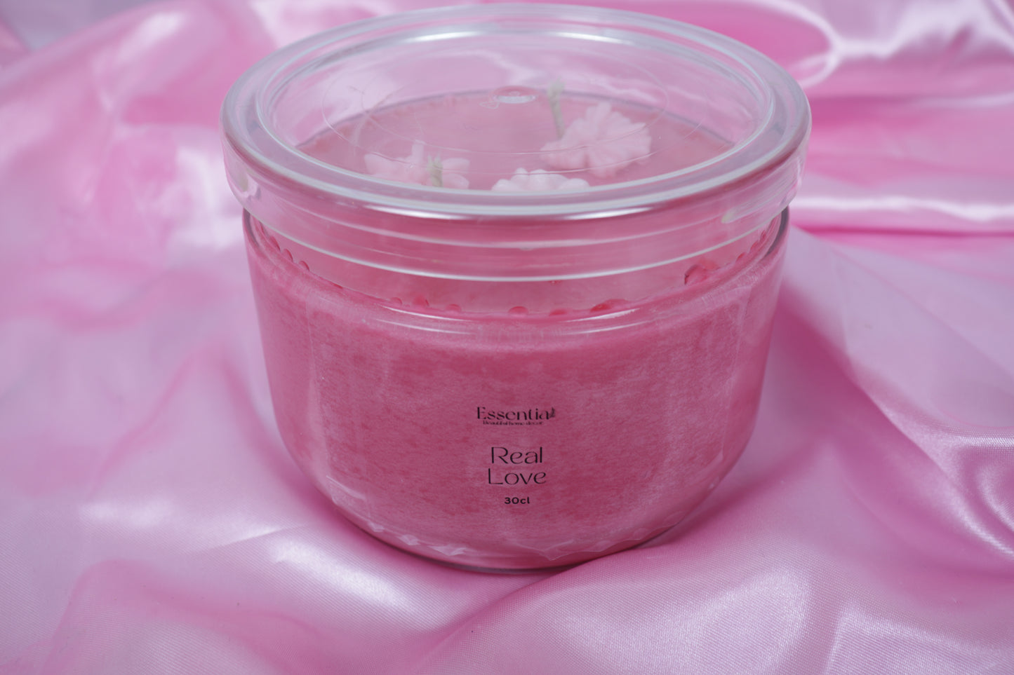 Clear glass Valentines Day Candle Jar 360g