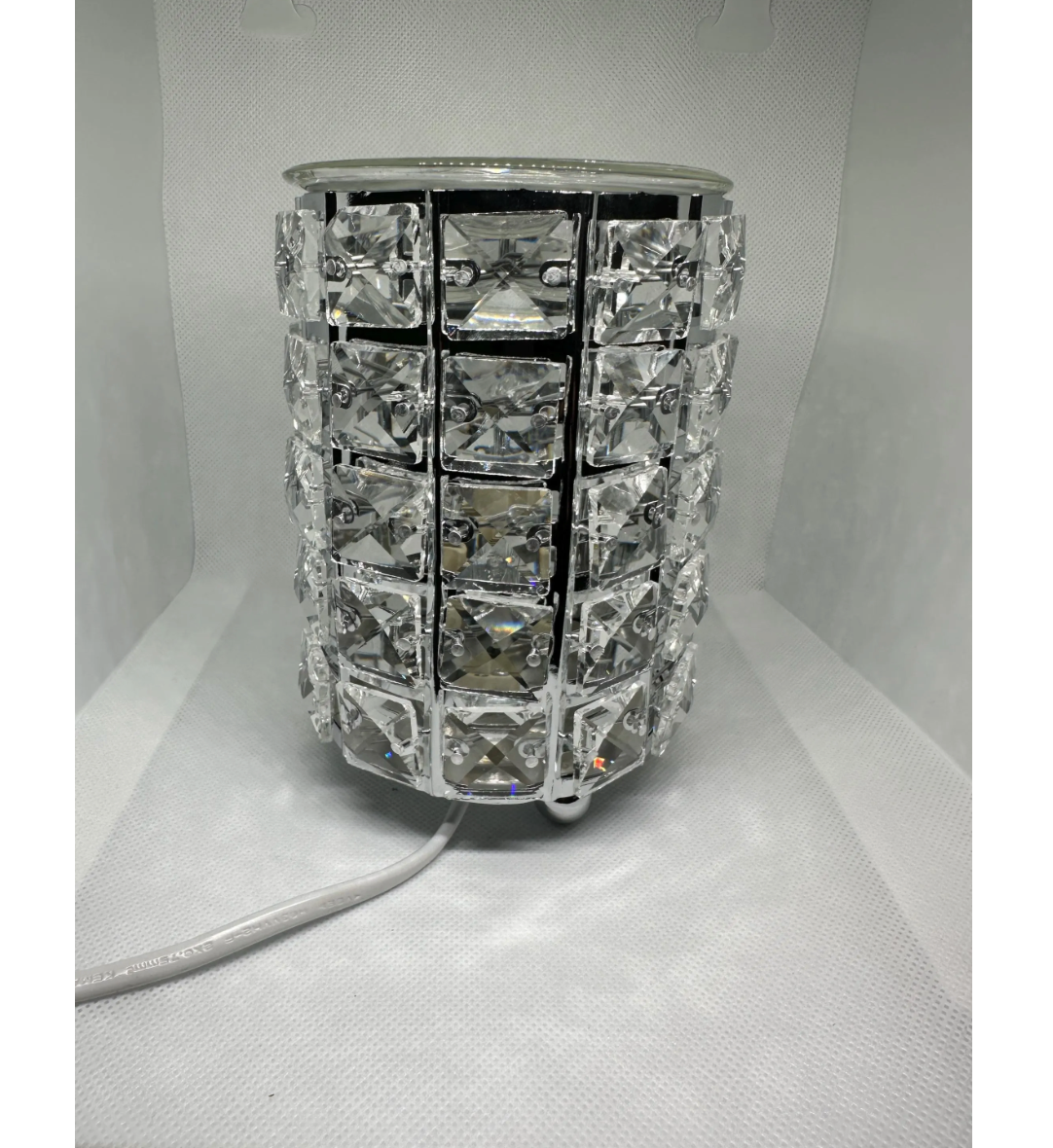 Square crystals style glass lamp electric wax melt burner