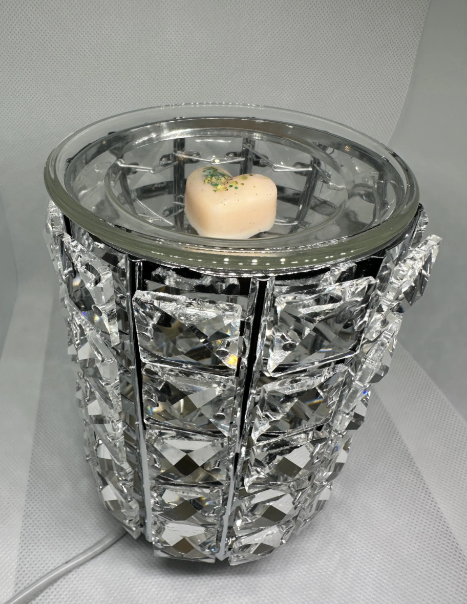 Square crystals style glass lamp electric wax melt burner