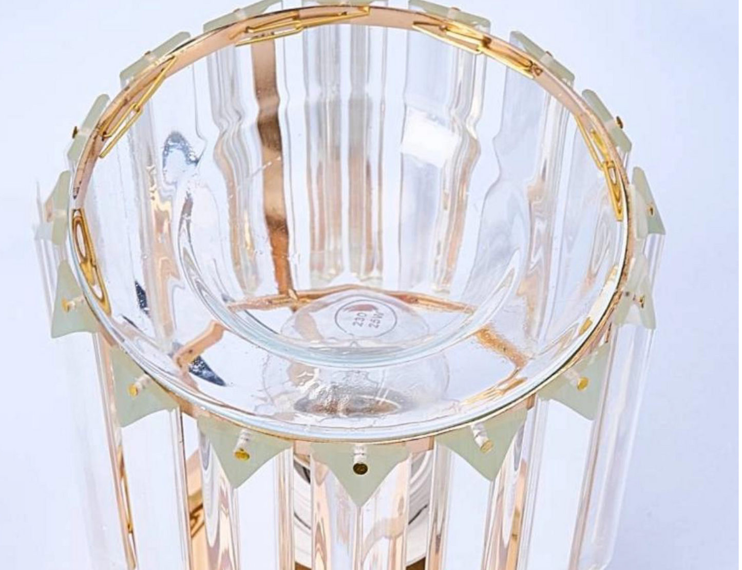 Gold glass lamp style electric wax melt burner
