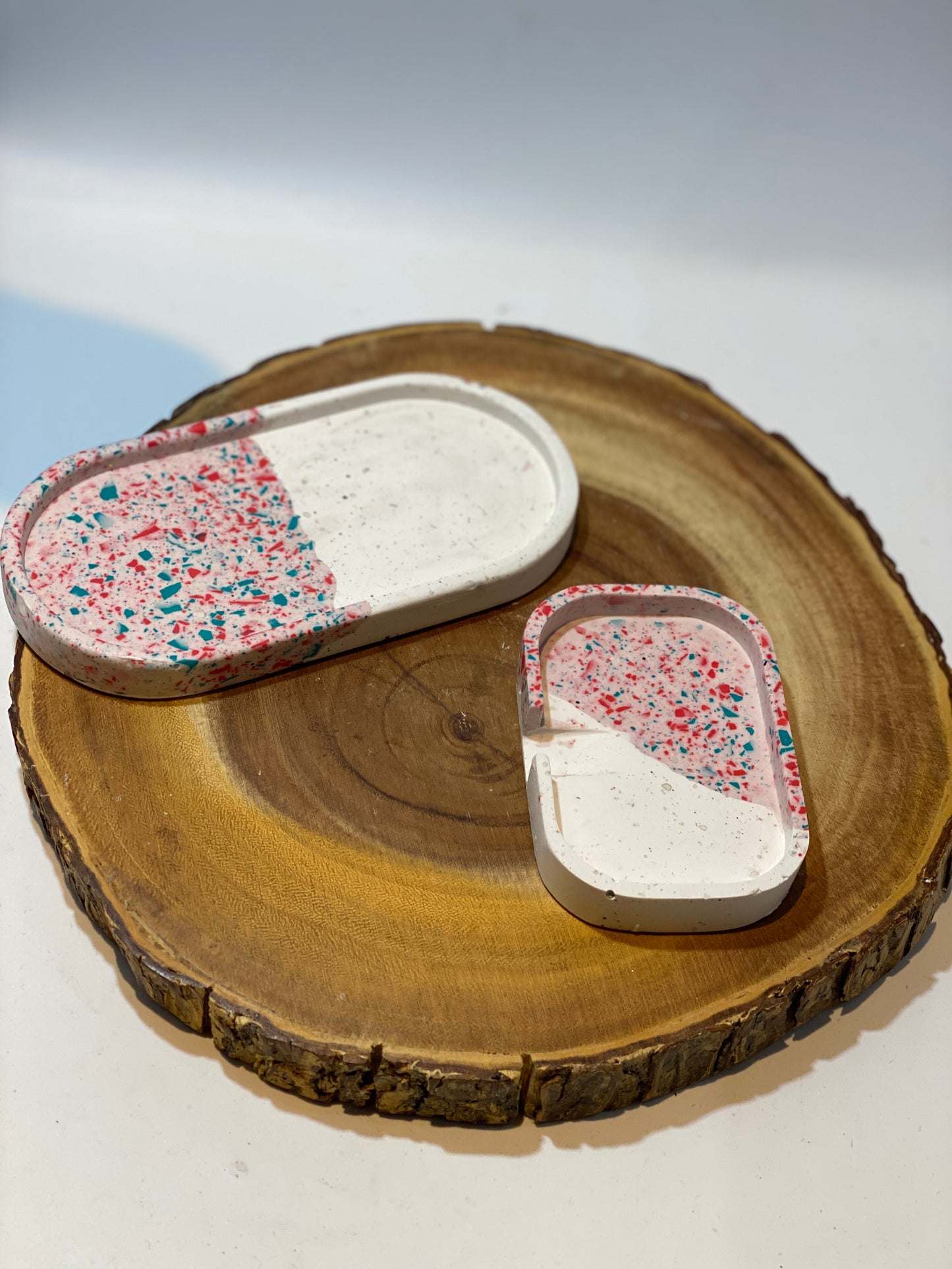 Trinket Tray (Hot Pink and Turquoise Terrazzo)