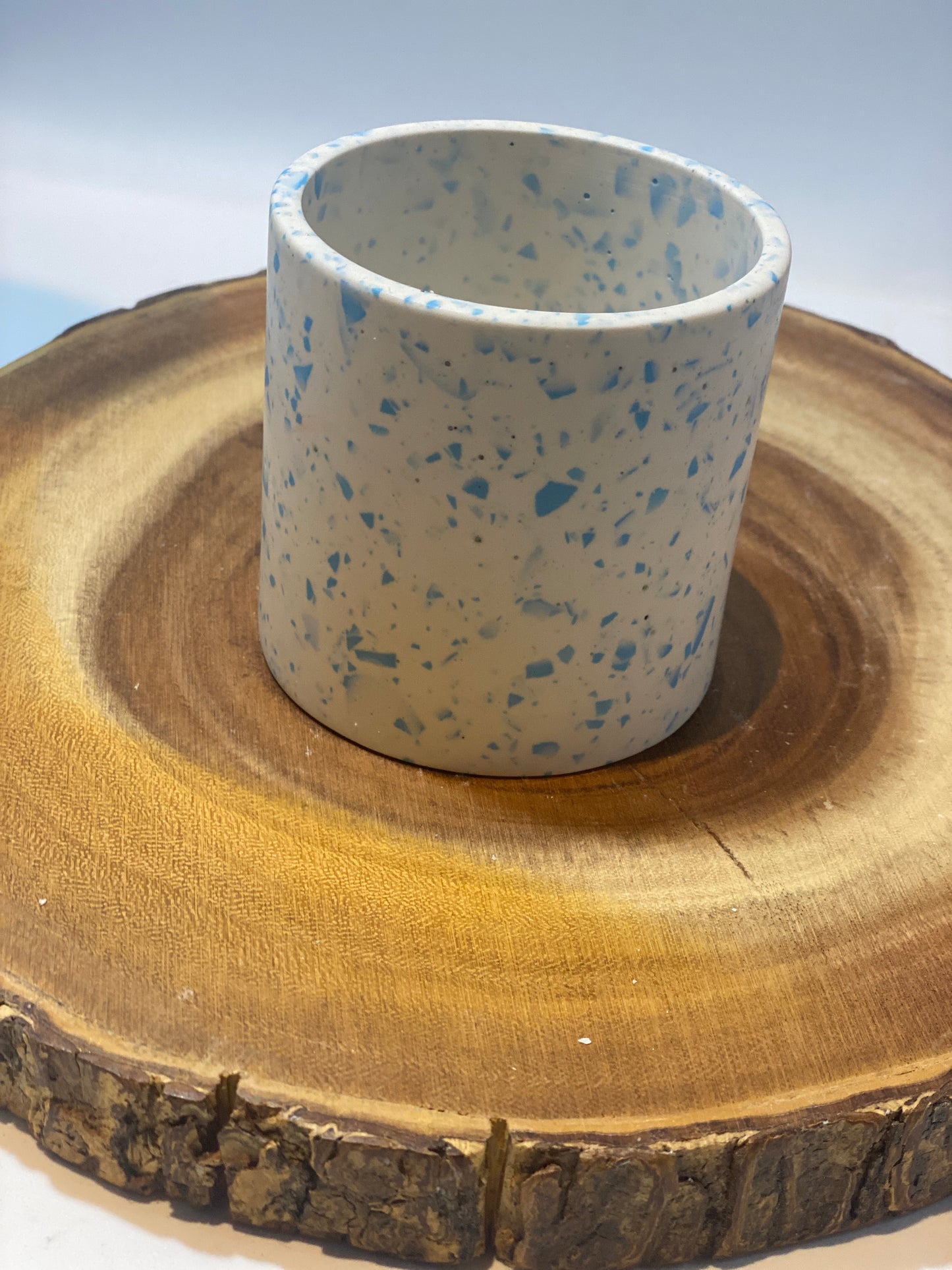 ‘Simply blue’ Toothbrush Holder with Blue Terrazzo Design