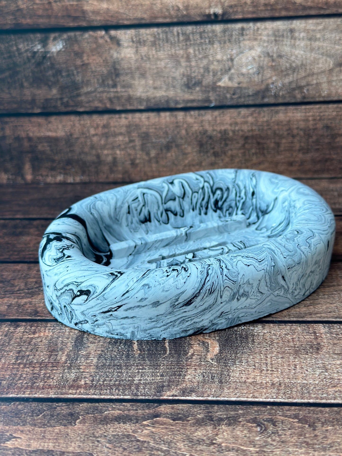 Black and White Marble Soap Dish