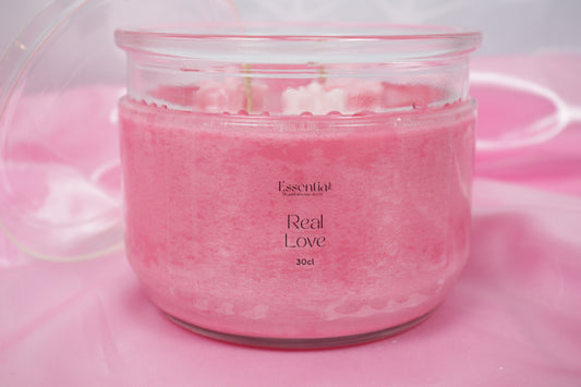 Clear glass Valentines Day Candle Jar 360g