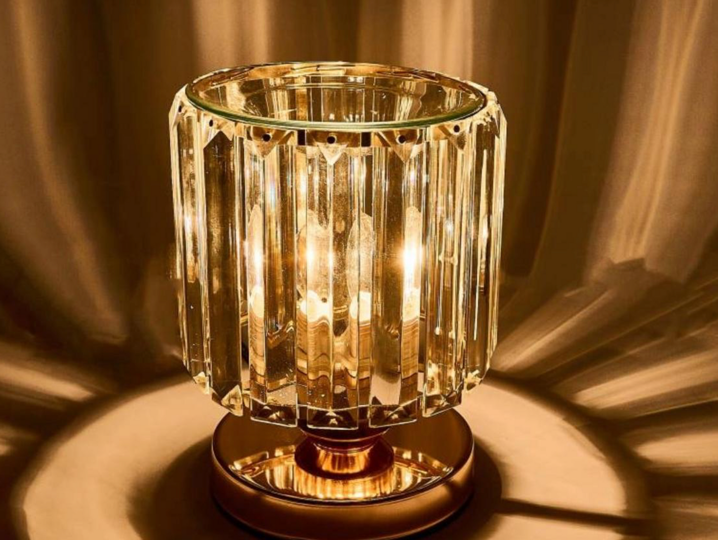 Gold glass lamp style electric wax melt burner